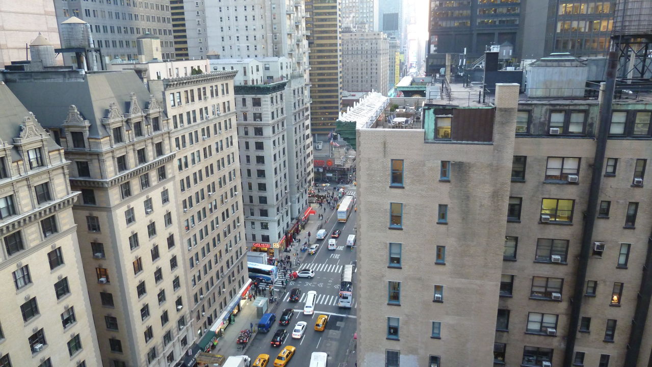 "Blick auf 7th Ave. und Times Square" Park Central Hotel (New York