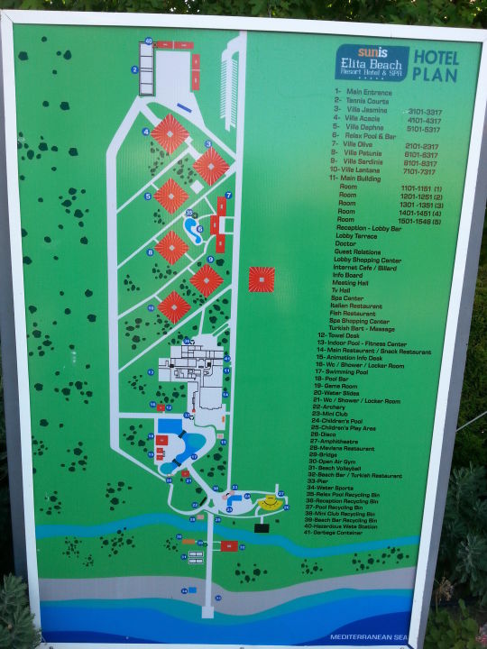 Lageplan Sunis Elita Beach Resort Spa Manavgat