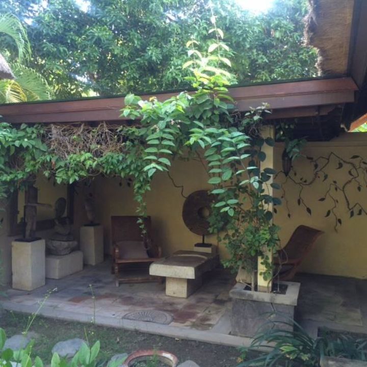 "Sitzecke im privaten Garten, eher dekorativ" Amertha Bali Villas