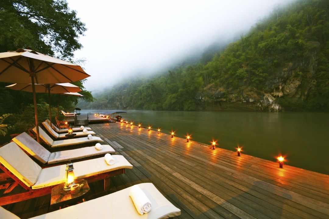 "Sonnendeck auf dem Fluss Kwai" Hotel River Kwai Resotel ...