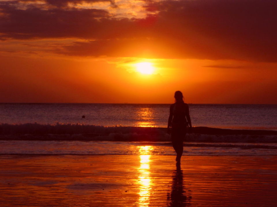 Sonnenuntergang Am Strand Intercontinental Bali Resort Jimbaran