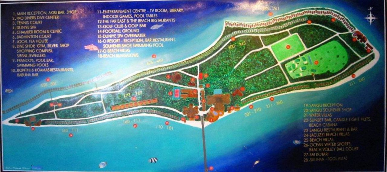 Карта острова kuredu