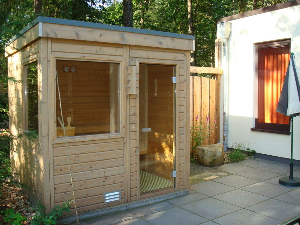  Sauna  auf unserer Terrasse  Center Parcs Bispinger Heide 