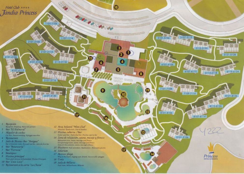 "Hotel-Lageplan zweidimensional" Club Jandia Princess (Esquinzo