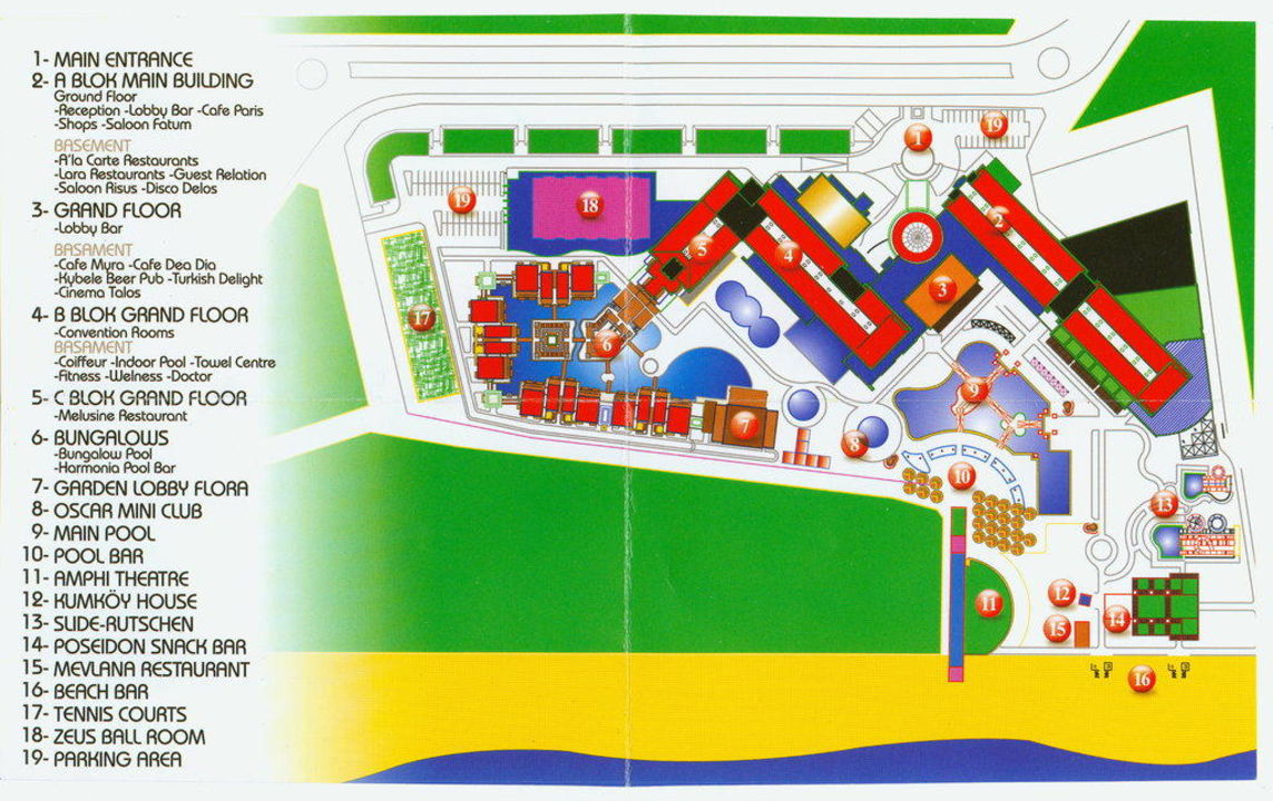 "Plan der Hotelanlage" Sunis Kumköy Beach Resort Hotel & Spa (Side