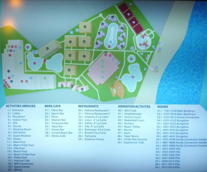 "Übersicht-Karte-Hotel" Paloma Oceana Resort (Side - Kumköy