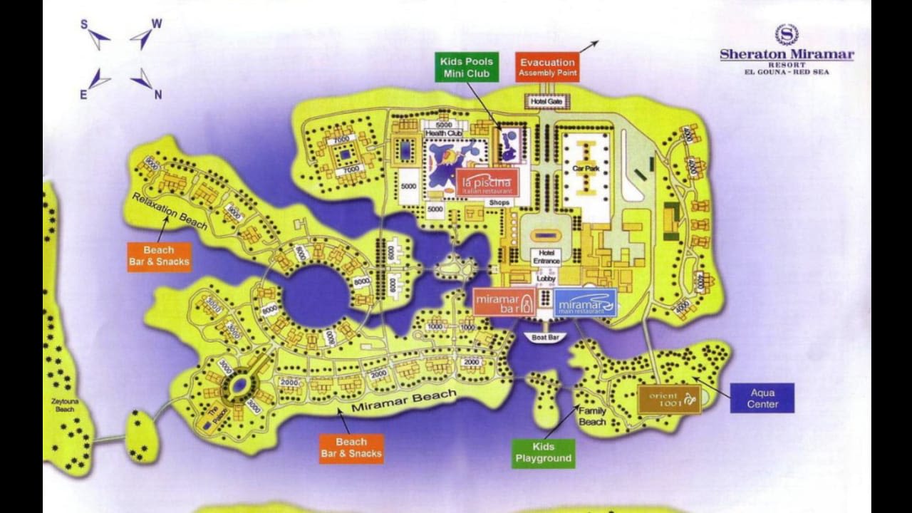 "Lageplan des Hotels" Sheraton Miramar Resort El Gouna (El Gouna) • HolidayCheck (Hurghada