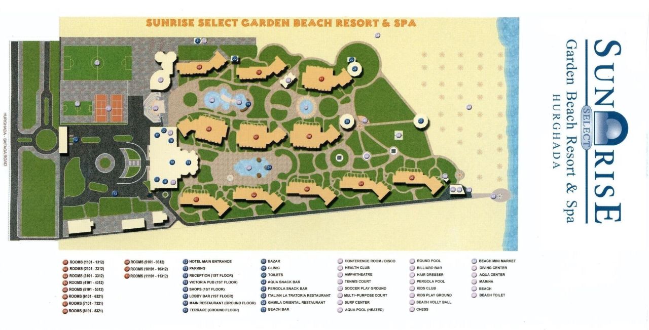 Mapa Hotelu Sunrise Garden Beach Resort Hurghada Holidaycheck