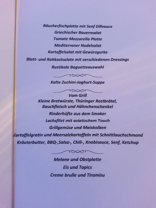 "Speisekarte Abendbuffet" Bäder Park Hotel Sieben Welten Therme & Spa