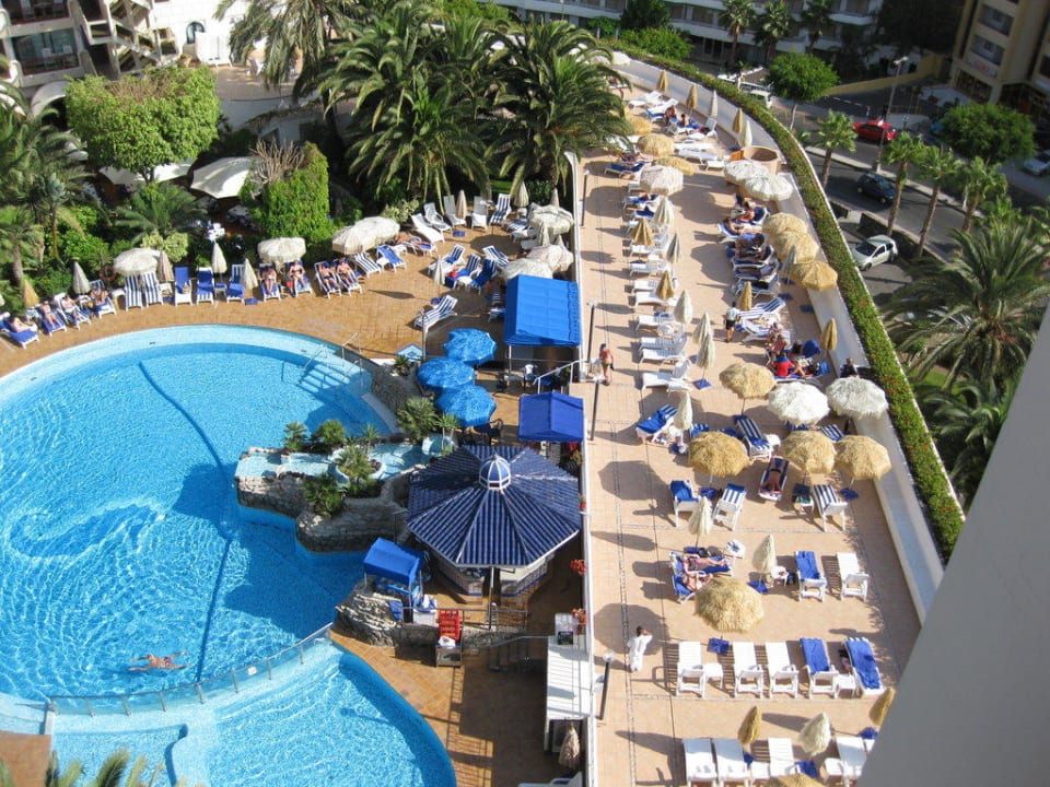 Blick vom 10. Stock Seaside Hotel Sandy Beach