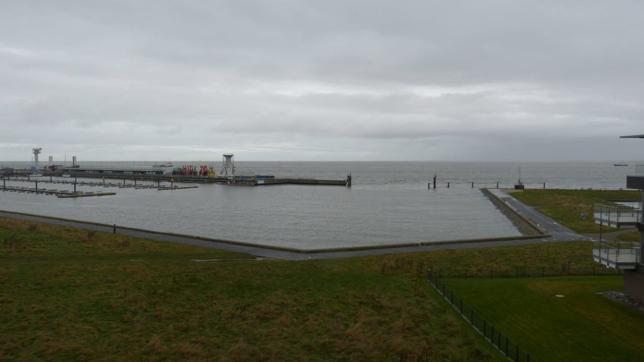 Aussicht Esszimmer Haus Residenz am Yachthafen Hamer Ferienappartements