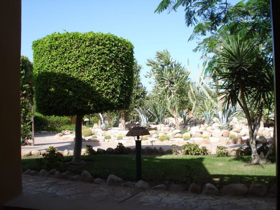 Blick vom Bungaloweingang Hotel Nubian Village