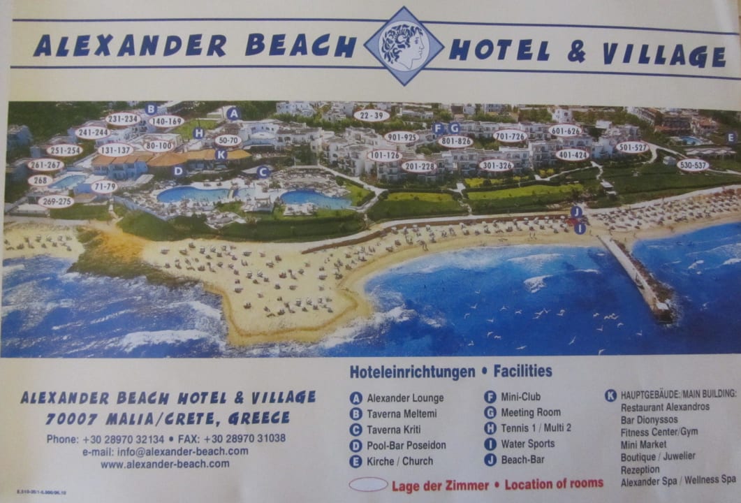 Lageplan Alexander Beach Hotel & Village Resort