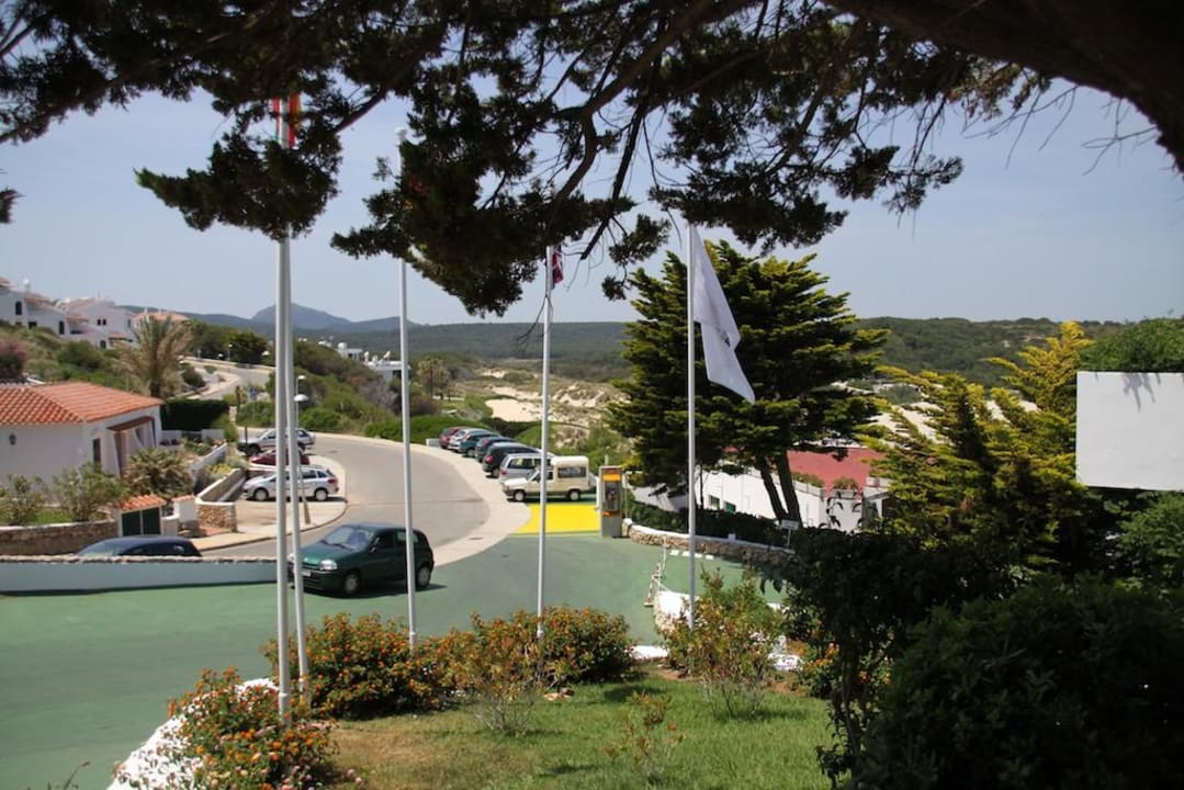 Blick von der Rezeption Beach Club Hotel-Apartments
