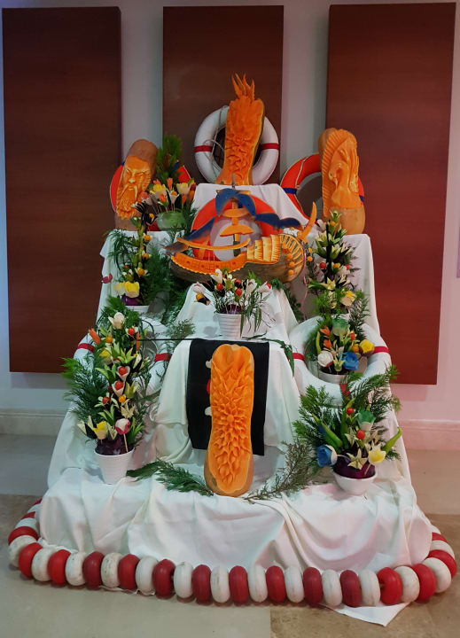 Dekor vor dem Speiseraum Adalya Ocean Deluxe