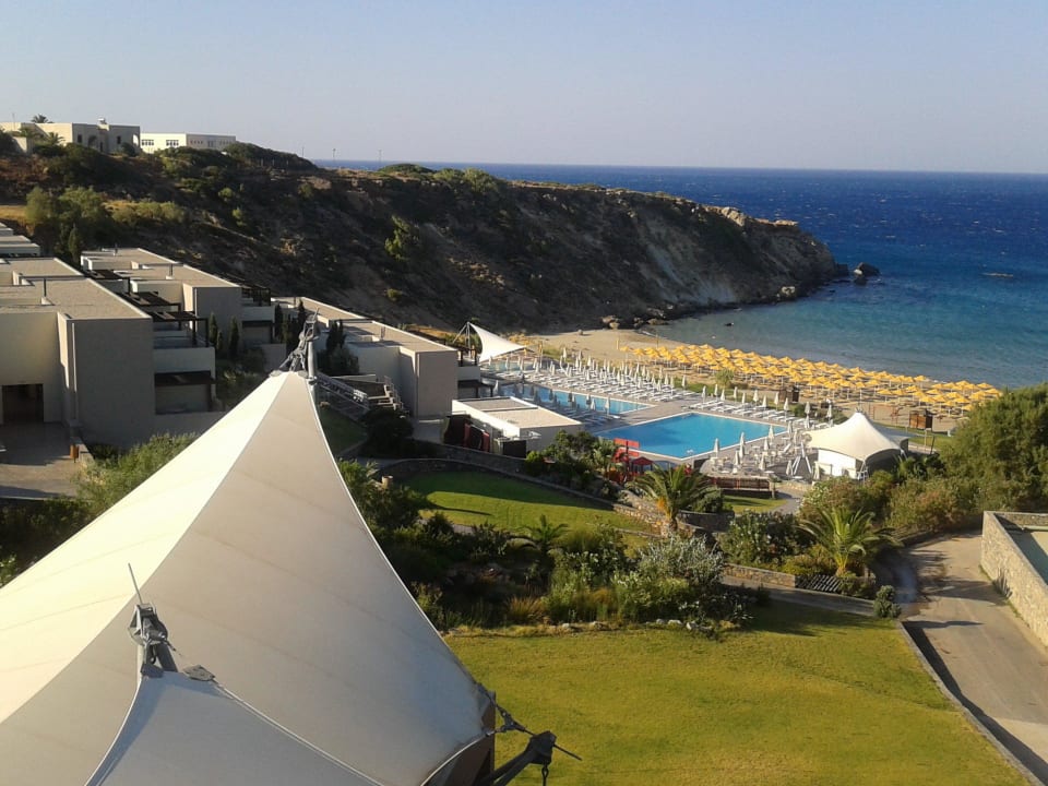 Vom Balkon des Haupthauses Atlantica Mikri Poli Crete
