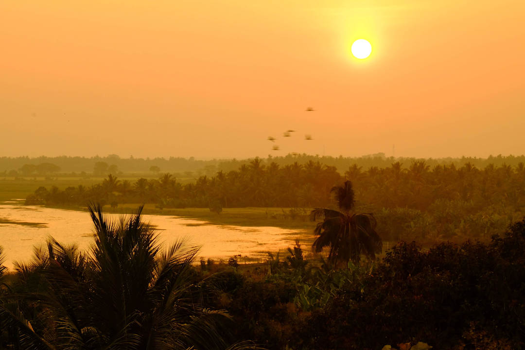 Sonnenuntergang über dem See am Coconut Garden The Coconut Gardens Hotel