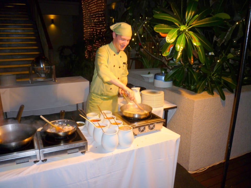 Paul in Aktion in der Schauküche Kempinski Seychelles Resort