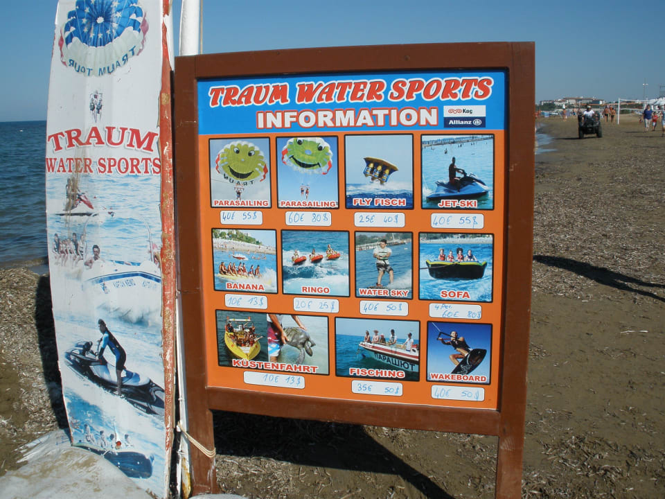 Preisliste am Strand Seaden Corolla Hotel