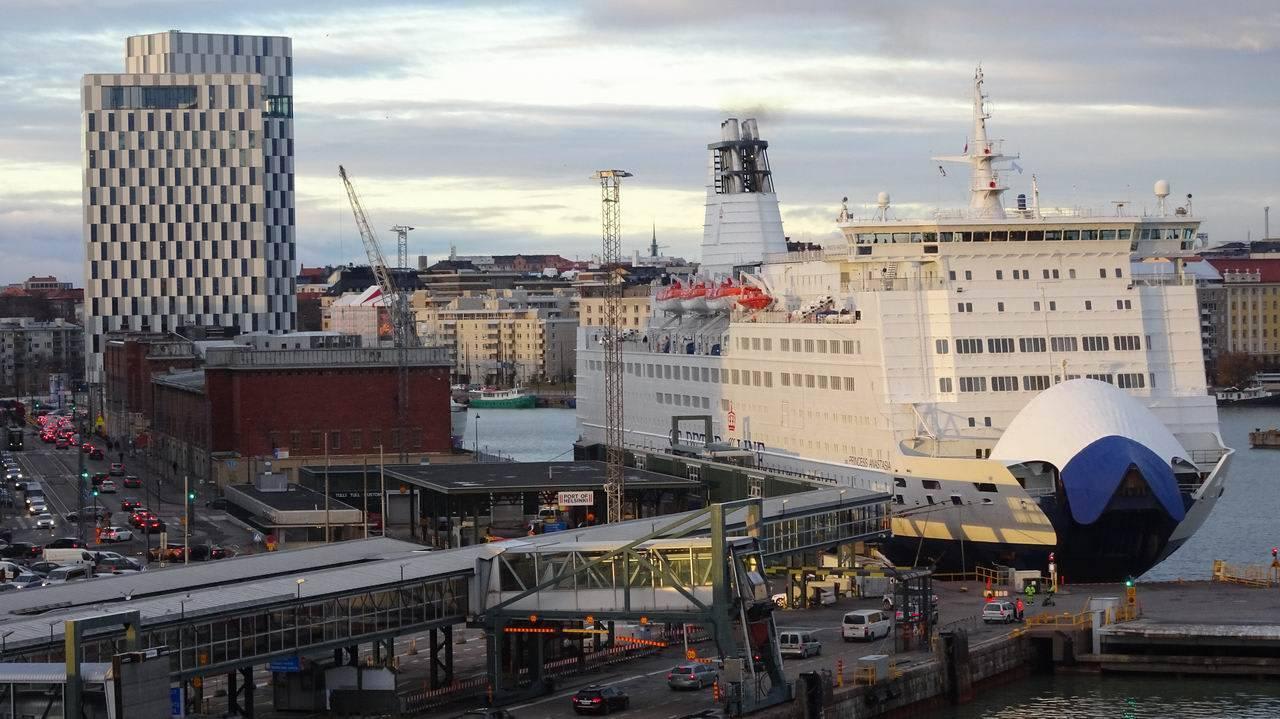 View from Baltic Queen ship Clarion Hotel Helsinki