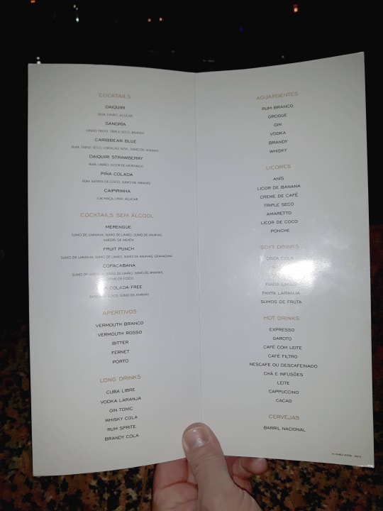 Die Getränkekarte Hotel Riu Touareg