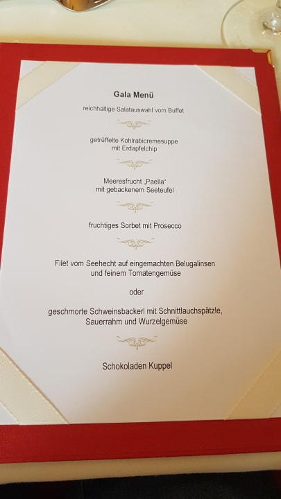 Gala Menü SPA Hotel Erzherzog Johann