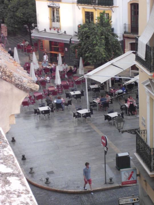 Aussicht von der Dachterrasse: Ersten Café! Hotel Fernando III