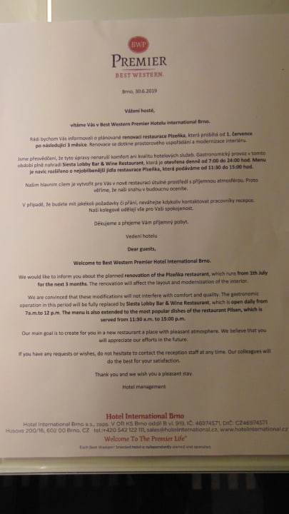 Sonstiges Hotel International Brno