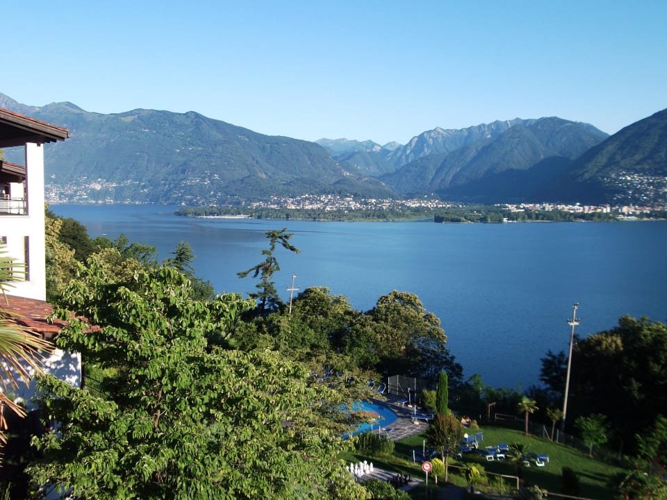 Blik vom Balkon auf den Lago Maggiore und Ascona Residenza Viramonte