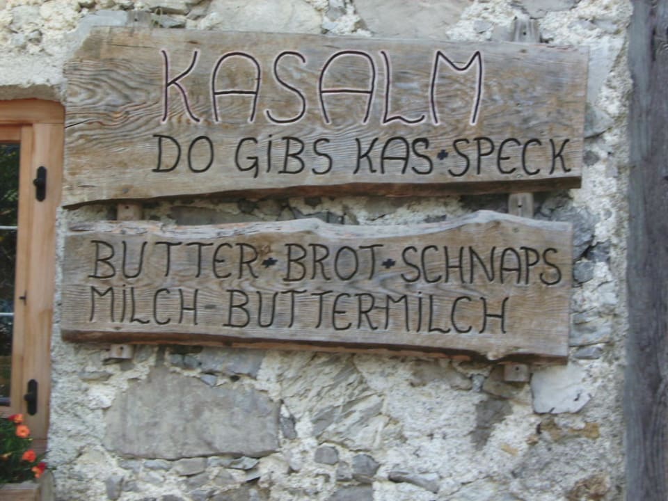 Eingang zum Verkauf  Gramai Alm alpengenuss & natur spa