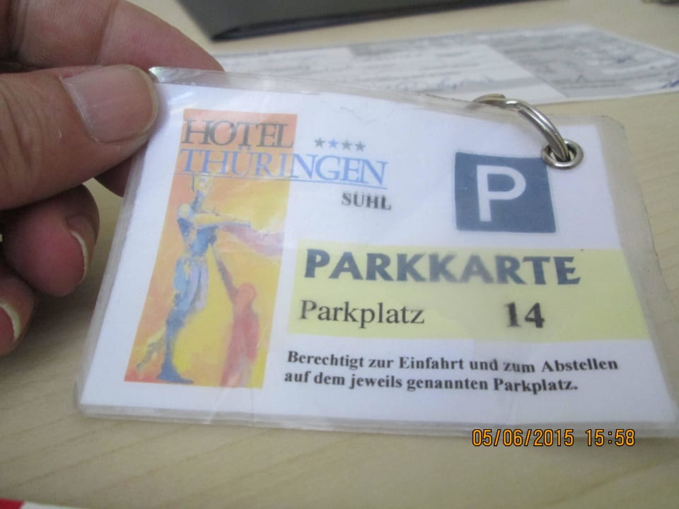 Eigener Parkausweis ACHAT Hotel Suhl