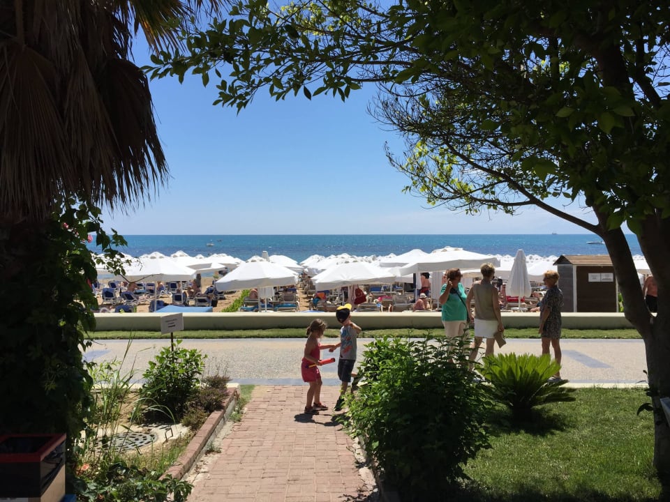 Ausblick von der Strandbar auf den Strand Seaden Corolla Hotel