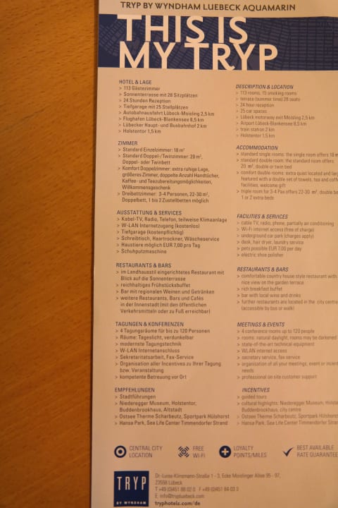 Info TRYP by Wyndham Luebeck Aquamarin Hotel