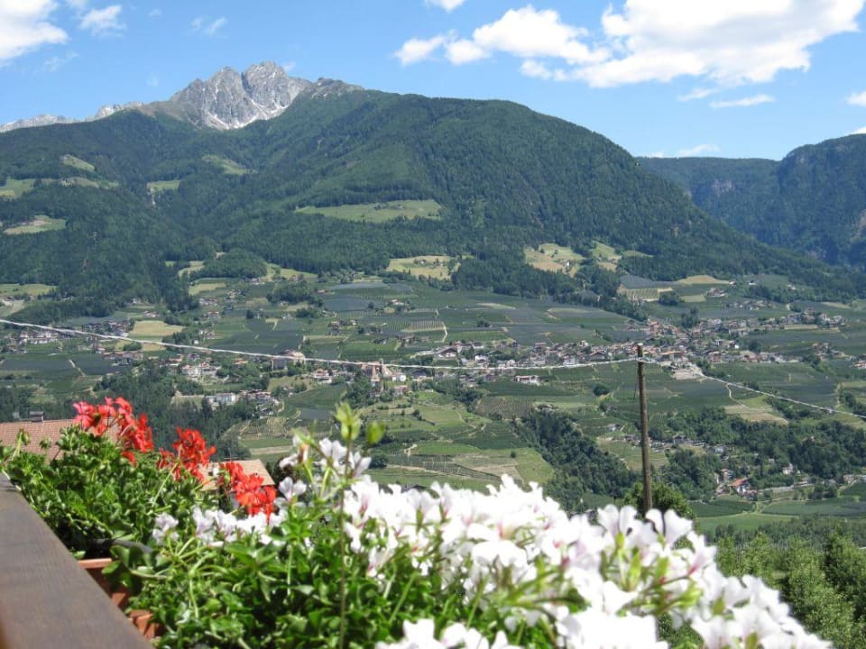 Ausblick vom Balkon auf Schenna Hotel Stefanie