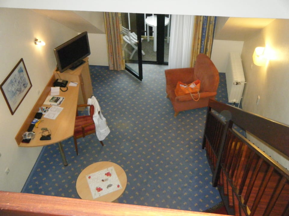 Blick von der Bettgalerie Göbel's Seehotel Diemelsee