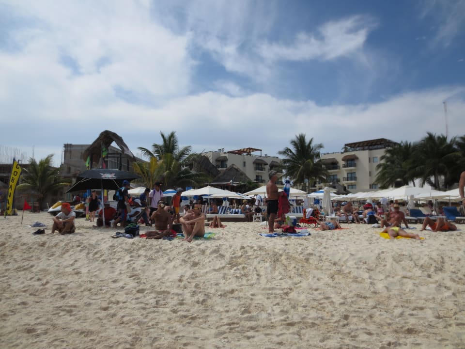 Blick vom Meer Richtung Hotel-Strand Tukan Hotel Playa del Carmen