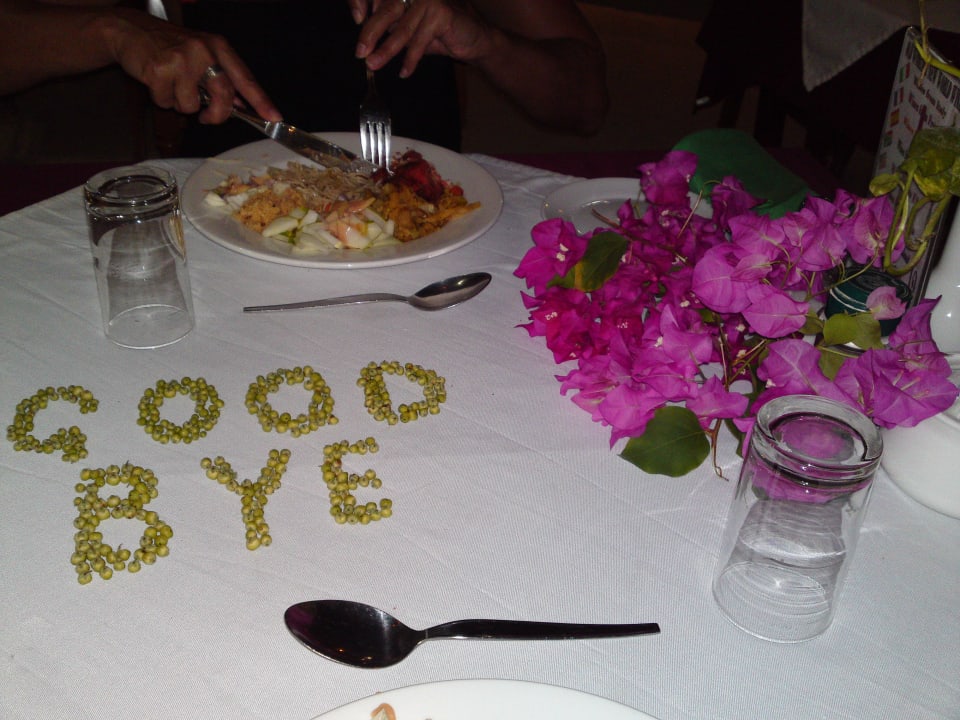 So hat sich unser Kellner von uns verabschiedet Summer Island Maldives