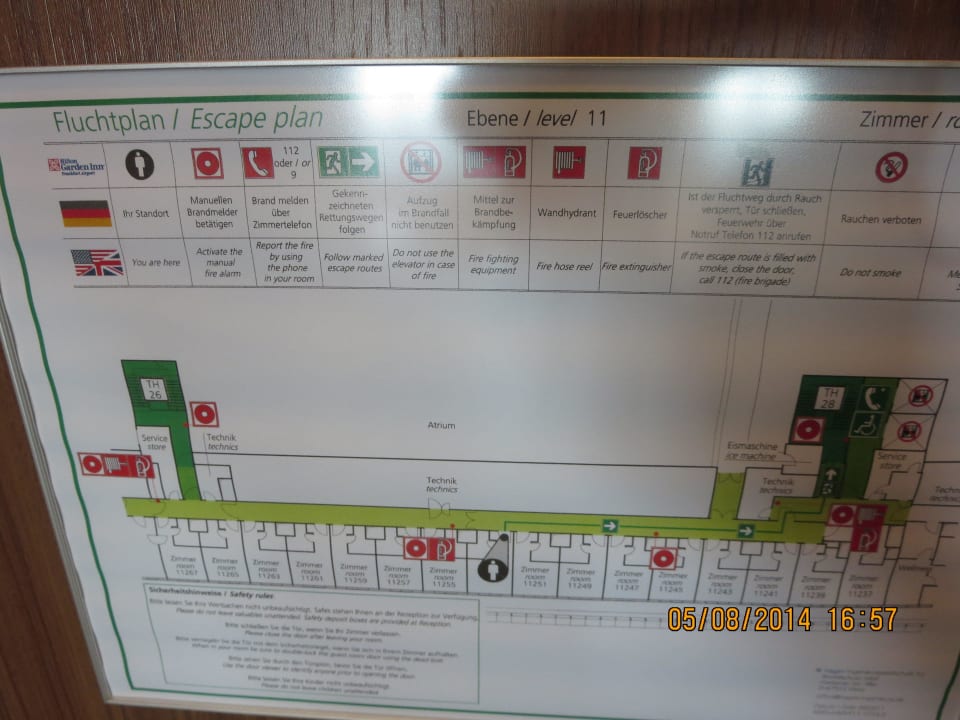 OK, der oblikatorische Lageplan - 11. Stock! Hilton Garden Inn Frankfurt Airport