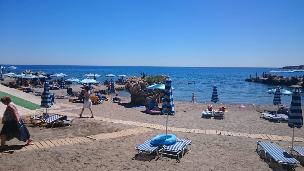 Ausblick Beach Roc Bar Hotel Kalithea Horizon Royal