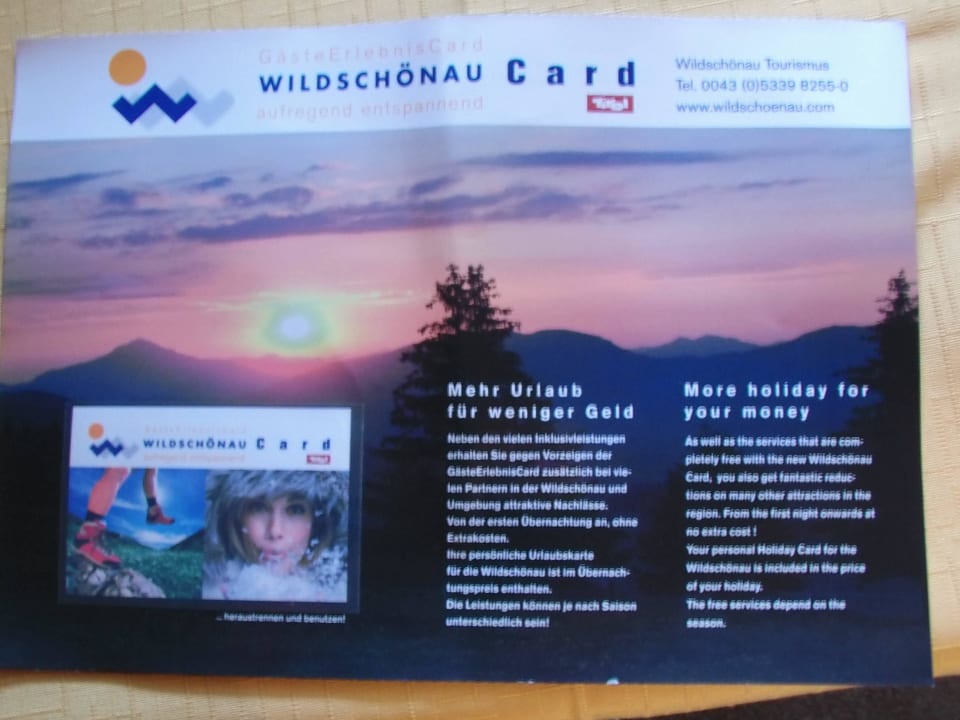 Die Wildschönau-Card Hotel Färberwirt