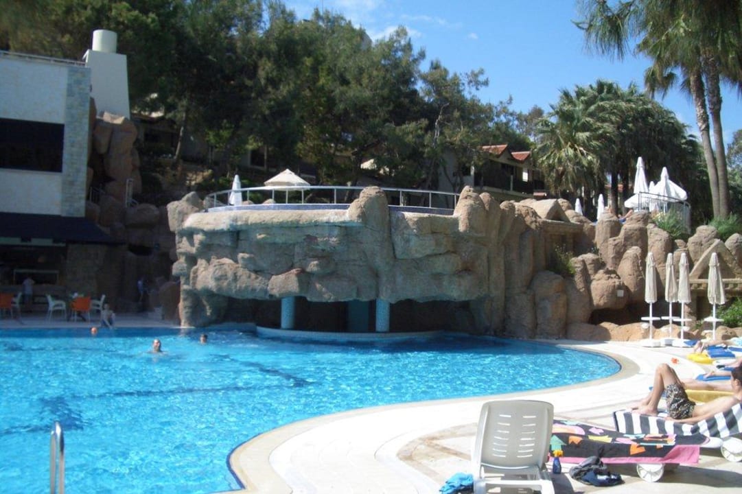 Poolbar und Blick auf den oberen Poolbereich Melas Holiday Village