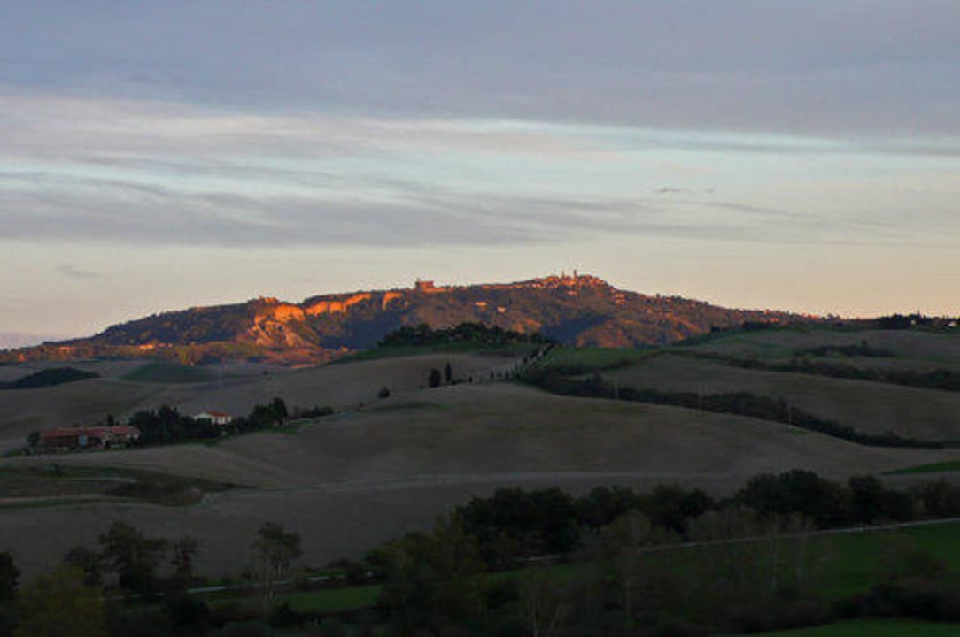 Blick auf Volterra aus dem Schlafzimmer Hotel Albergo Poderino S.Cristoforo