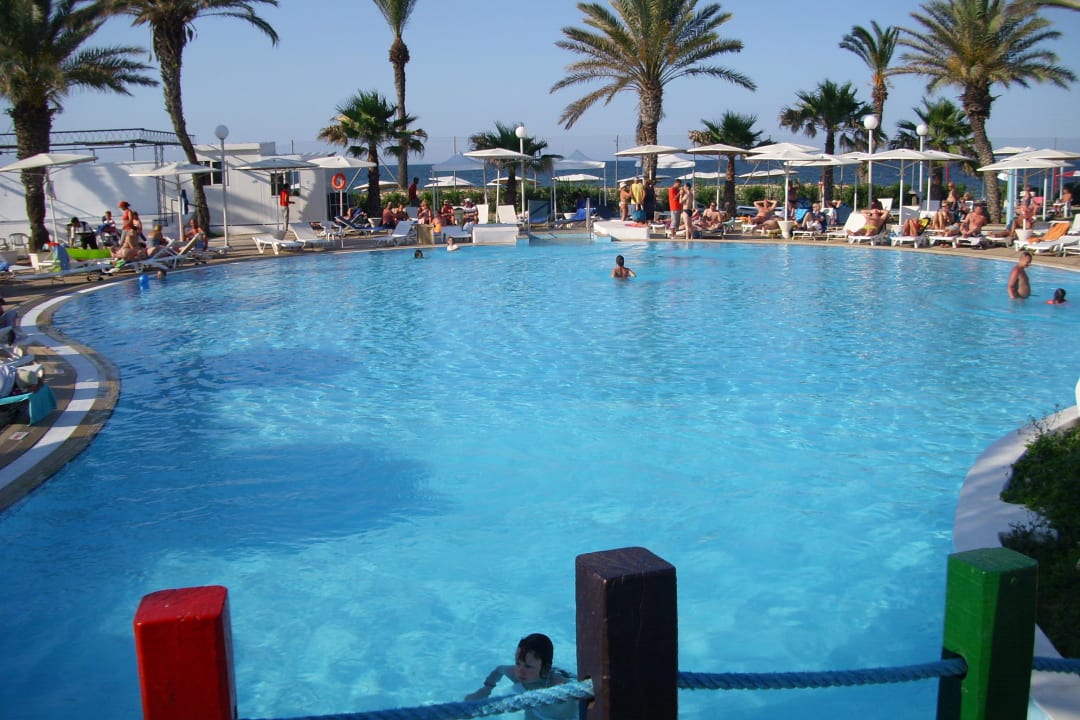 Blick vom Brückerl Richtung Strand Hotel El Mouradi Skanes Beach