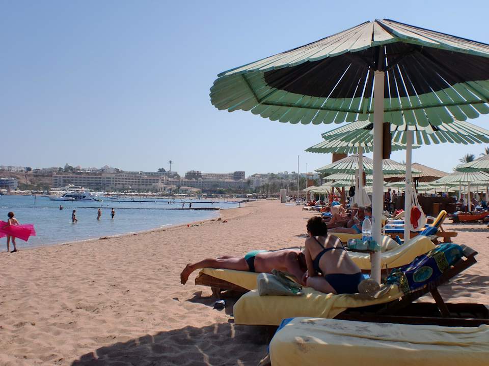 Sonnenliegen am Strand Ghazala Gardens