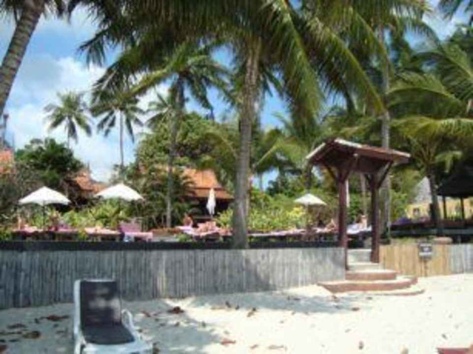 Pool vom Strand aus Le Paradis Boutique Resort & Spa