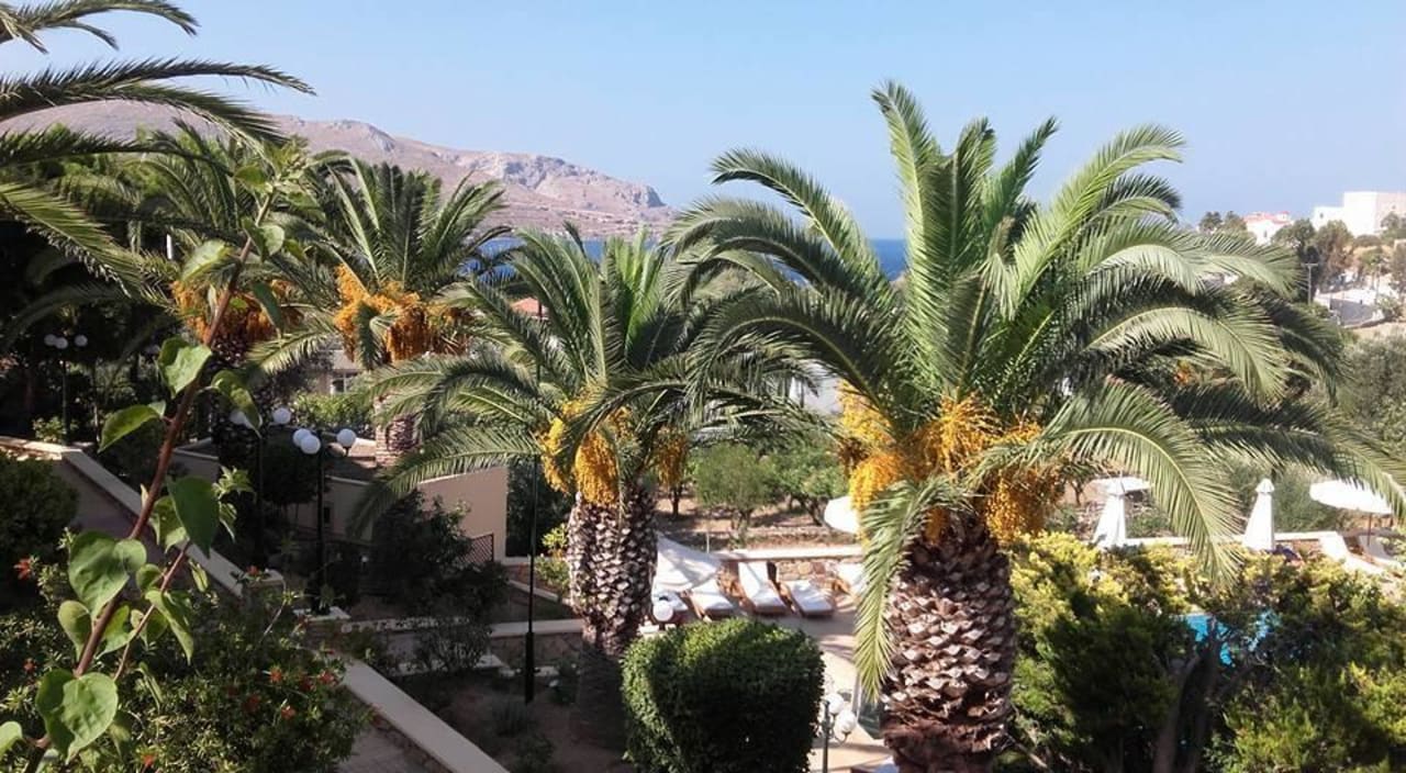 Blick vom Balkon 2. Etage Haupthaus Hotel Crithoni's Paradise
