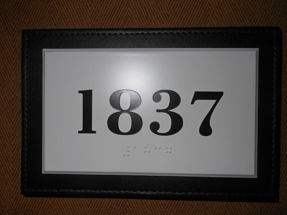 Zimmer 1837 - Beschriftung Sheraton Philadelphia Downtown Hotel