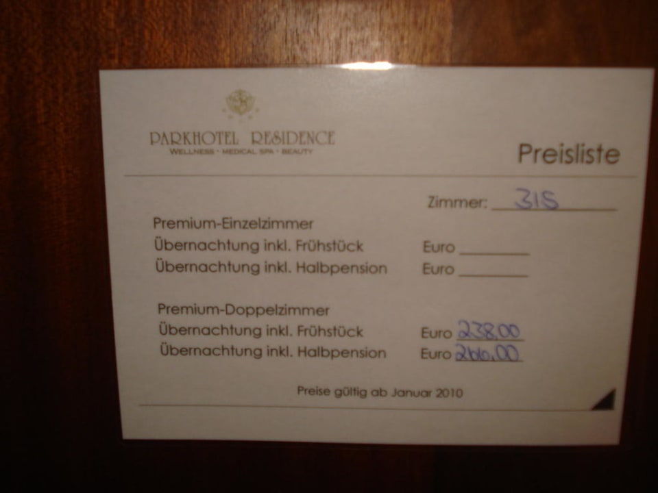 Überteuerte Zimmerpreise Reichel's Parkhotel