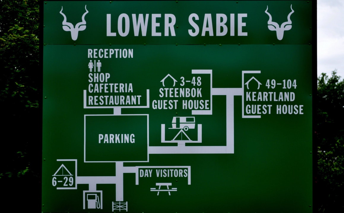 Wegweiser Restcamp Lower Sabie