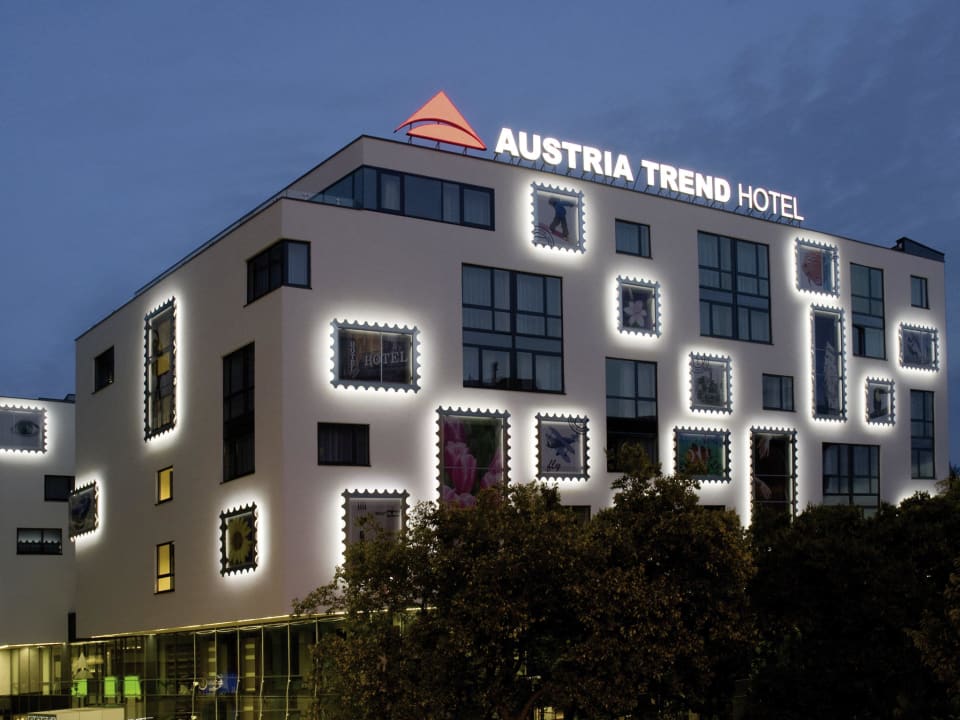 Austria Trend Hotel in Bratislava at night AC Hotel by Marriott Bratislava Old Town